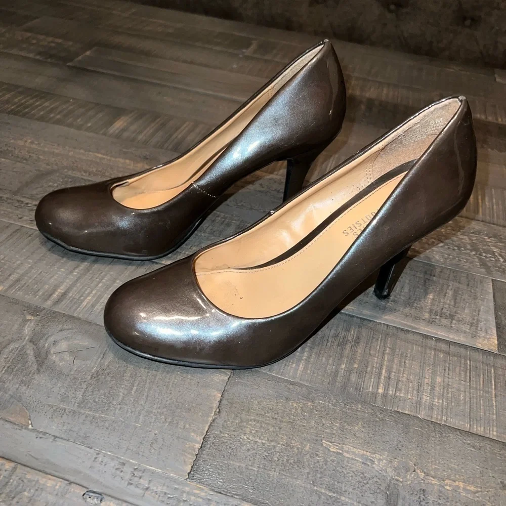 Mootsies Tootsies Women's Brown Patent Leather‎ Stiletto Heels Size 8M